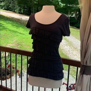 🤍 Abercrombie navy ruffle top small 🤍